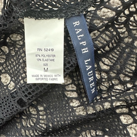 NWT! Ralph Lauren Sheer Swimsuit Cover up Black Lace M Bathing Coverup - Picture 9 of 9